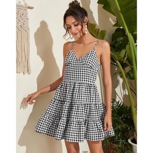 Gingham Black and White Dress